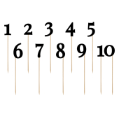 Таблички с номерами, черные, 24-26см (1 шт. / 11 шт.)