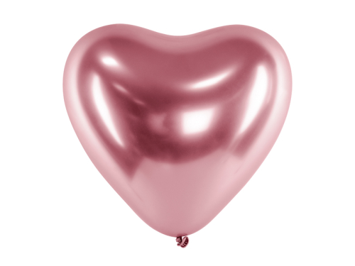Spīdīgi baloni 30 cm, sirdis, rozā zelts (1 gab. / 50 gab.)