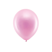Varavīksnes baloni 30 cm metāliski, rozā (1 gab. / 100 gab.)