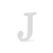 Деревянная буква J, белая, 14.5x20см