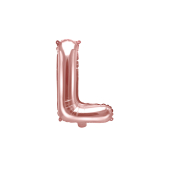 Folija balona burts &quot;L&quot;, 35 cm, rozā zelts