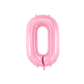 Folija balonu numurs '' 0 '', 86cm, rozā