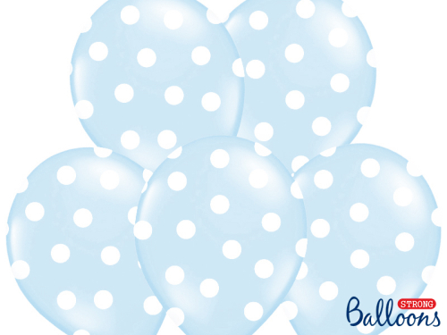 Balloons 30cm, Dots, Pastel Baby Blue (1 pkt / 50 pc.)
