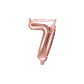 Folija balona numurs &quot;7&quot;, 35 cm, rozā zelts