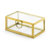 Stikla kaste, zelta, 9x5.5x4cm