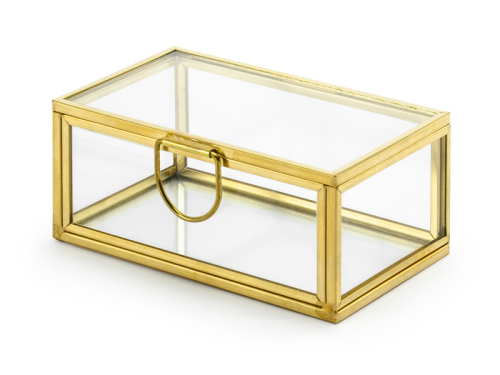 Стеклянная коробка, золото, 9x5,5x4см