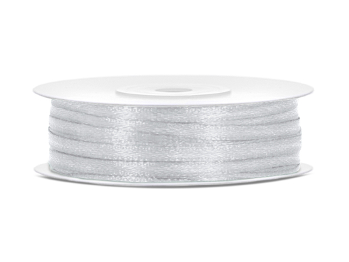 Satīna lente, sudraba, 3mm/50m