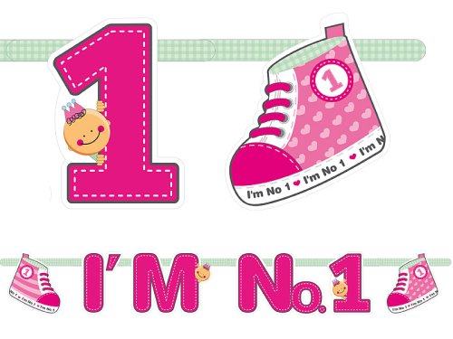 Banner I'm No. 1, pink, 110cm Banner I'm No. 1, pink, 110cm