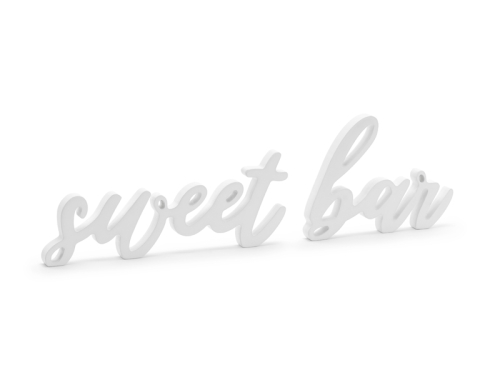 Деревянная надпись Sweet bar, белая, 37x10см Деревянная надпись Sweet bar, белая, 37x10см