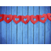 Tissue paper garland Hearts, red, 3m Tissue paper garland Hearts, red, 3m