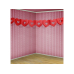 Tissue paper garland Hearts, red, 3m Tissue paper garland Hearts, red, 3m
