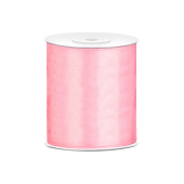 Satīna lente, gaiši rozā, 100mm/25m (1 gab. / 25 lm)