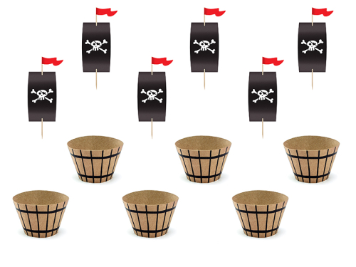 Cupcake komplekts Pirātu ballīte (1 gab. / 6 gab.)