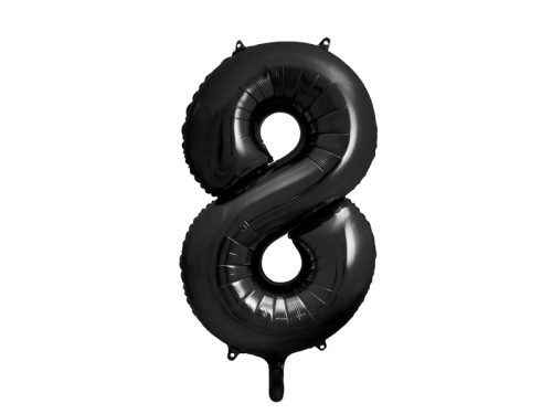 Folijas balonu numurs '' 8 '', 86cm, melns