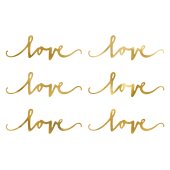 Бумажные украшения Love, золото, 6х20см (1 шт. / 6 шт.)