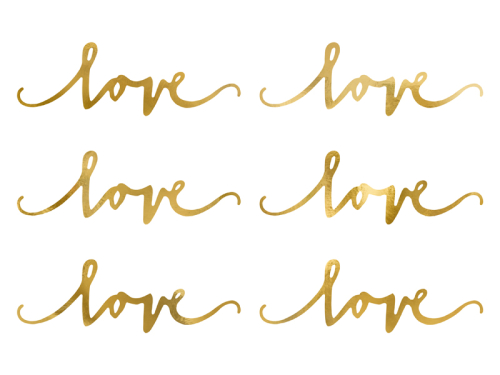 Бумажные украшения Love, золото, 6х20см (1 шт. / 6 шт.)