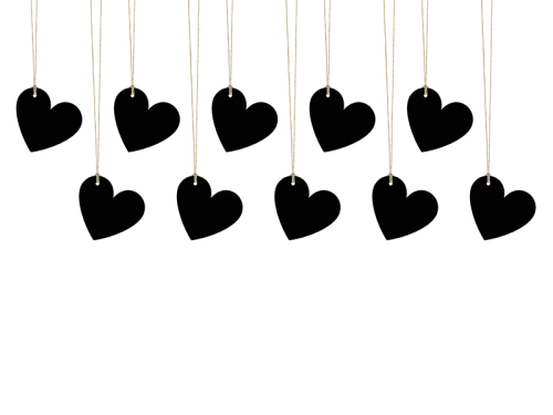 Paper Hearts, черный, 5 x 4.5см (1 упаковка / 10 шт.)