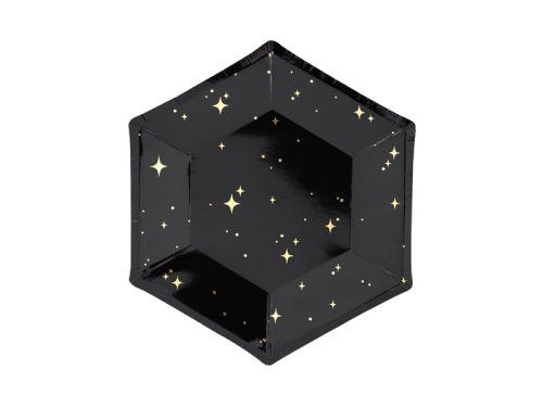 Plates Let's Celebrate, black, 20 cm (1 pkt / 6 pc.)