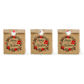 Подарочные пакеты Merry Little Christmas, крафт, 25x11x27см (1 упаковка / 3 шт.)