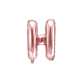 Folija balona burts &quot;H&quot;, 35 cm, rozā zelts