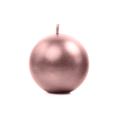 Sveču sfēra, metāla, rozā zelta, 8 cm (1 gab. / 6 gab.)