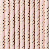 Papīra salmiņi, gaiši rozā, 19,5 cm (1 gab. / 10 gab.)