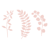 Ветка с декором из листьев, пудрово-розовая (1 шт. / 9 шт.)