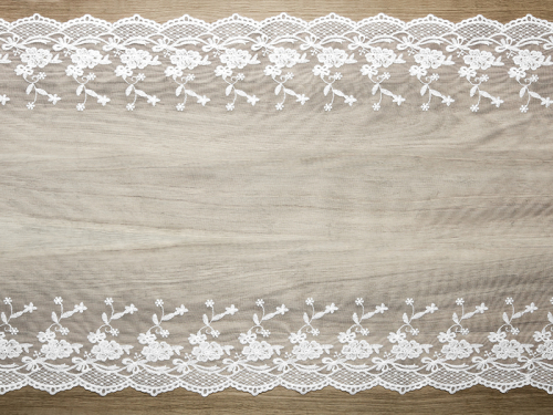 Mežģīnes, gandrīz baltas, 0,45 x 9 m (1 gab. / 9 lm) Mežģīnes, gandrīz baltas, 0,45 x 9 m (1 gab. / 9 lm)