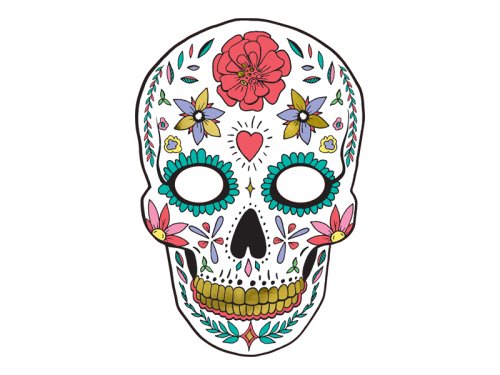 Mask Dia de Los Muertos, white, 19x28cm Mask Dia de Los Muertos, white, 19x28cm