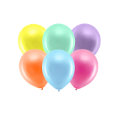 Varavīksnes baloni 23 cm metāliski, sajauc (1 gab. / 100 gab.)