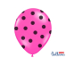 Воздушные шары 30см, в горошек, пастельные ярко-розовые (1 шт. / 6 шт.)