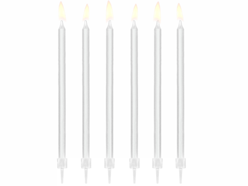 Свечи на день рождения простые, белые, 14см (1 шт. / 12 шт.)