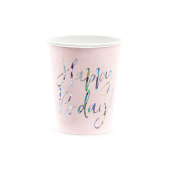 Чашки Happy B&amp;#39;day !, светло-розовая пудра, 220мл (1 упаковка / 6 шт.)