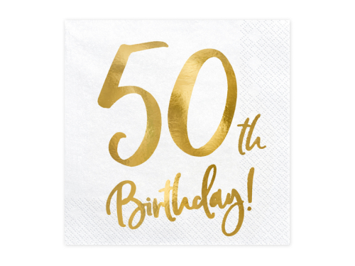 Салфетки 50-летие, белые, 33x33см (1 упаковка / 20 шт.) Салфетки 50-летие, белые, 33x33см (1 упаковка / 20 шт.)