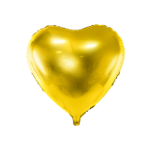 Folija balona sirds, 61 cm, zelta