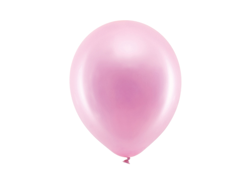 Varavīksnes baloni 23 cm metāliski, rozā (1 gab. / 100 gab.)