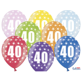 Balloons 30cm, 40th Birthday, Metallic Mix (1 pkt / 50 pc.)