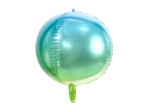 Folija balona ombula bumba, zila un zaļa, 35 cm