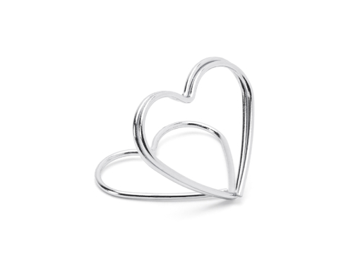 Place card holders Hearts, silver, 2.5 cm (1 pkt / 10 pc.)