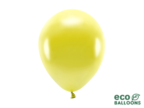 Eko baloni 26 cm metāliski, dzelteni (1 gab. / 10 gab.)