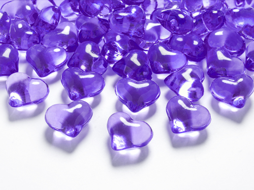 Crystal hearts, violet, 21mm (1 pkt / 30 pc.)