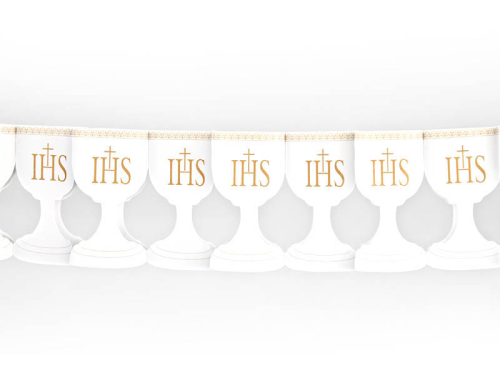 Paper garland IHS Chalice, white, 3m