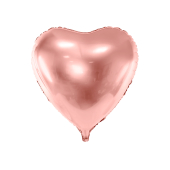 Folija balons Heart, 72x73cm, rozā zelts