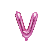 Folija balona burts &quot;V&quot;, 35cm, tumši rozā