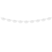 Tissue garland Rosettes, white, 3m