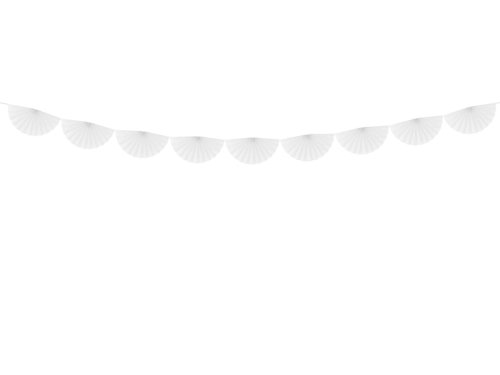Tissue garland Rosettes, white, 3m