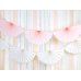 Tissue garland Rosettes, white, 3m