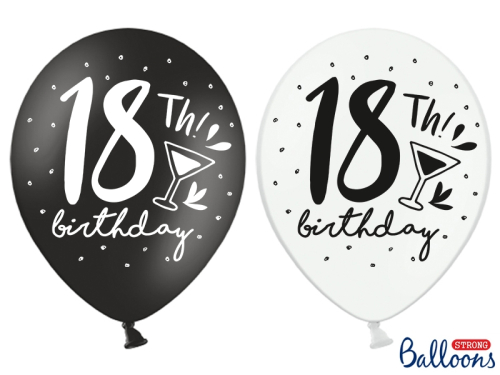 Strong Balloons 30cm, 18th! Birthday, mix (1 pkt / 50 pc.)