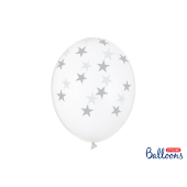 Balloons 30cm, Stars, Crystal Clear (1 pkt / 6 pc.)