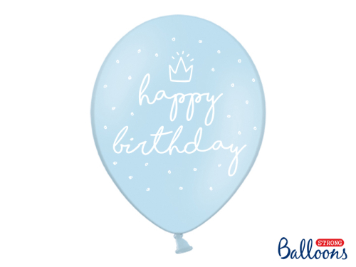 Strong Balloons 30cm, happy..., P. B. Blue (1 pkt / 50 pc.)